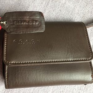Coach Brown Leather Strapped Wallet